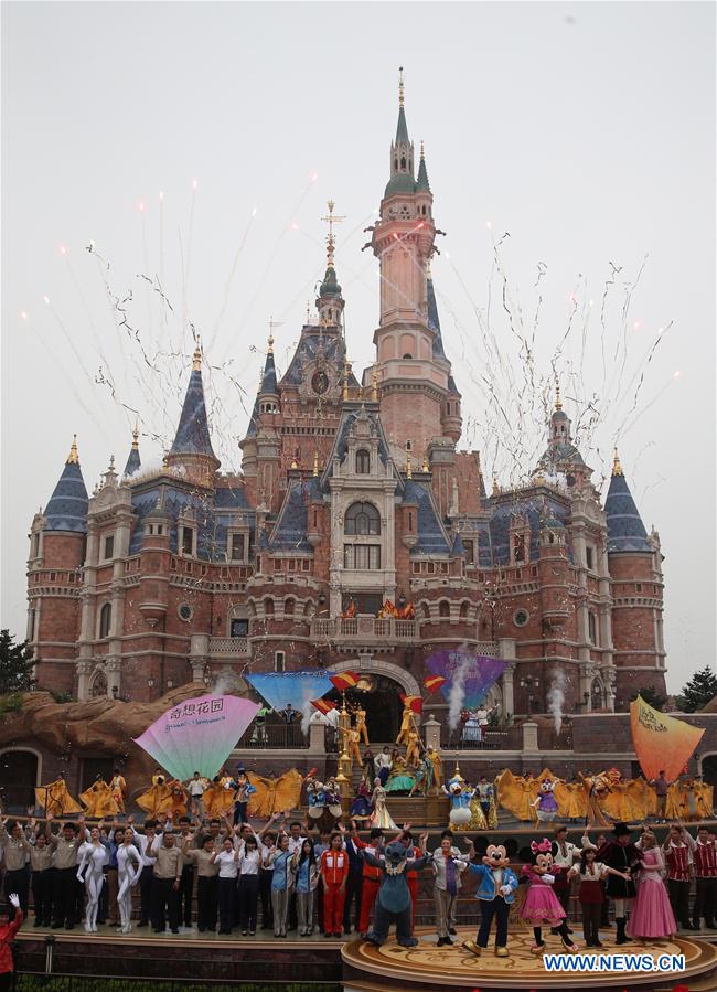 An opening ceremony is held in Shanghai Disney Resort in Shanghai, east China, June 16, 2016.