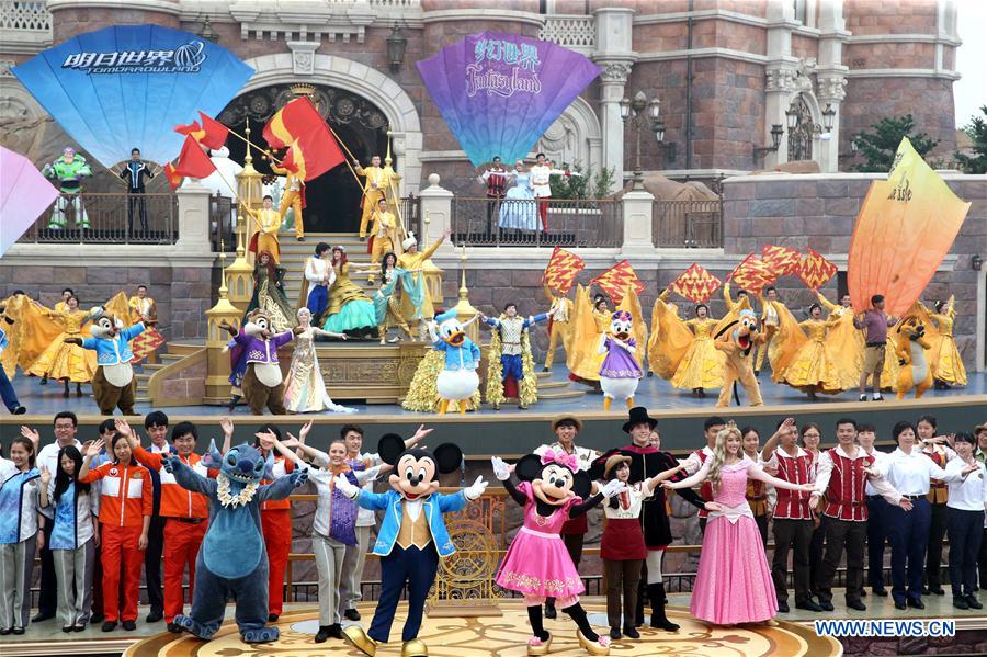 An opening ceremony is held in Shanghai Disney Resort in Shanghai, east China, June 16, 2016.