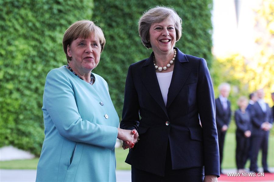 GERMANY-BERLIN-CHANCELLOR-BRITAIN-PM-MEETING