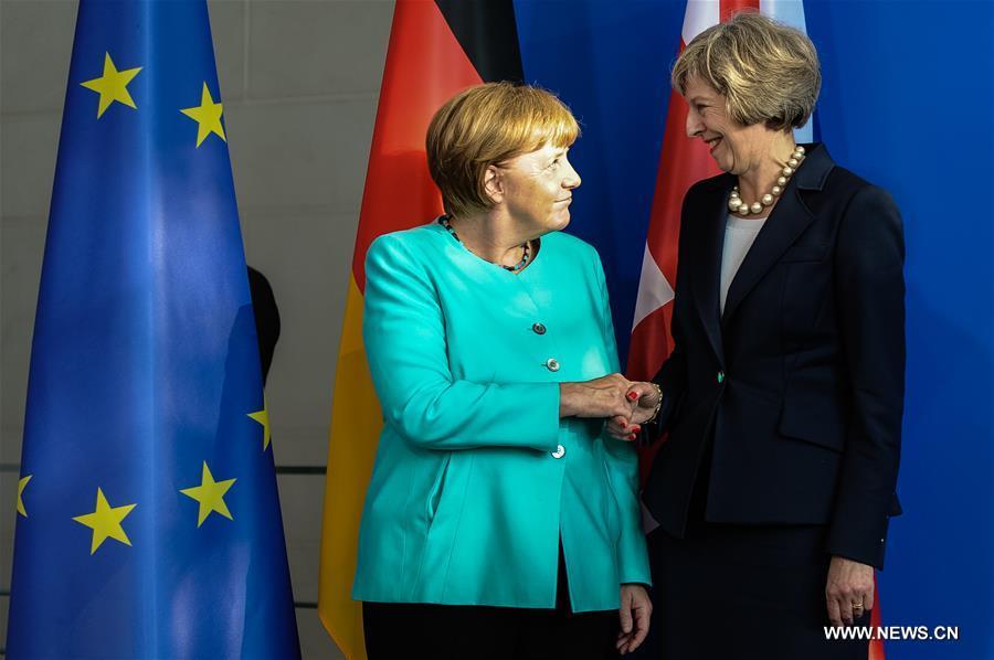 GERMANY-BERLIN-CHANCELLOR-BRITAIN-PM-MEETING