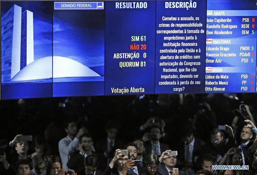 BRAZIL-BRASILIA-IMPEACHMENT-FINAL VOTE-RESULT