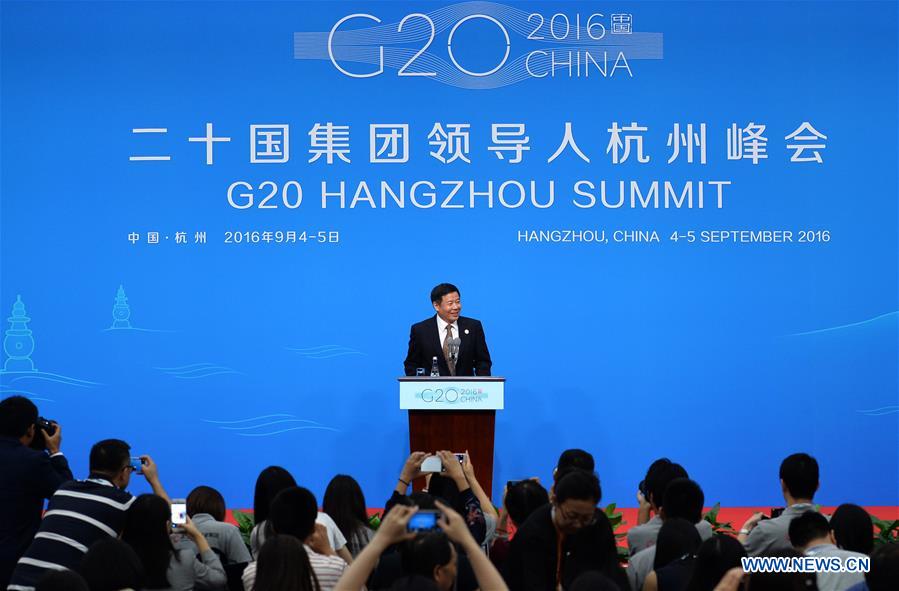 (G20 SUMMIT)CHINA-HANGZHOU-G20-FINANCE-PRESS CONFERENCE (CN)