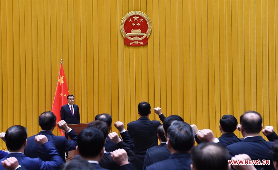 CHINA-BEIJING-STATE COUNCIL-CONSTITUTION-OATH TAKING CEREMONY (CN)