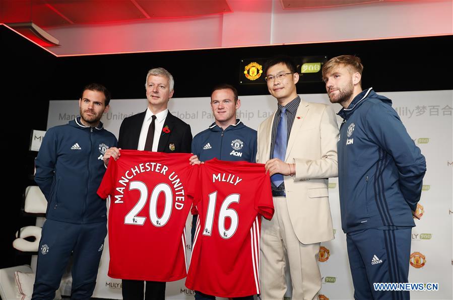 (SP)BRITAIN-MANCHESTER-FOOTBALL-MLILY-MANCHESTER UNITED-GLOBAL PARTNERSHIP 