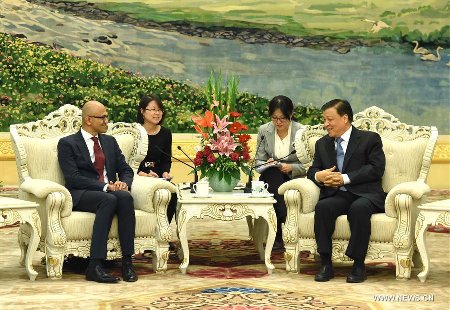 CHINA-BEIJING-LIU YUNSHAN-MICROSOFT CEO-MEETING (CN)