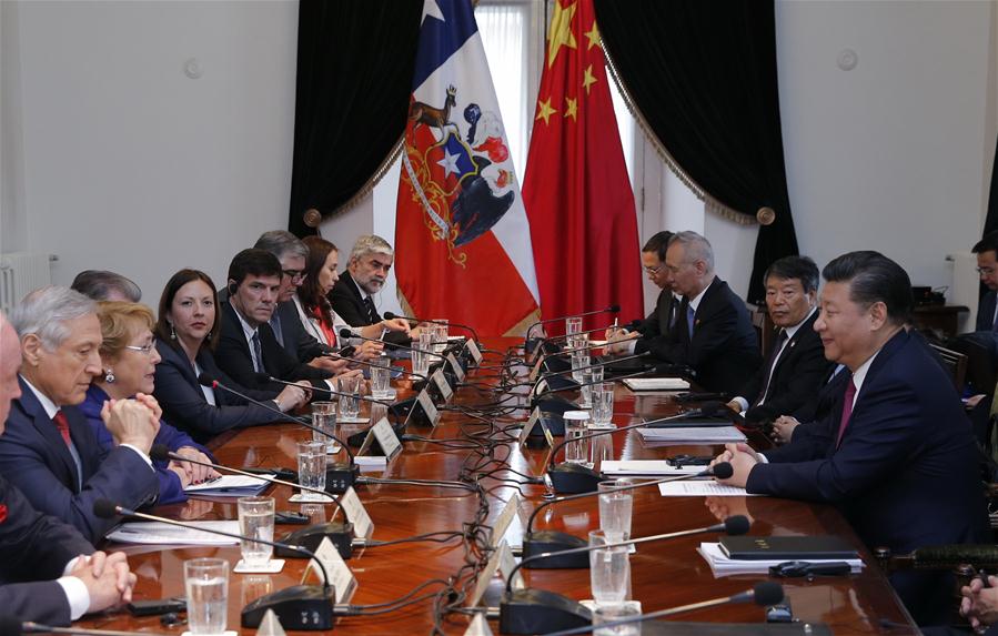 CHILE-SANTIAGO-CHINESE PRESIDENT-TALKS