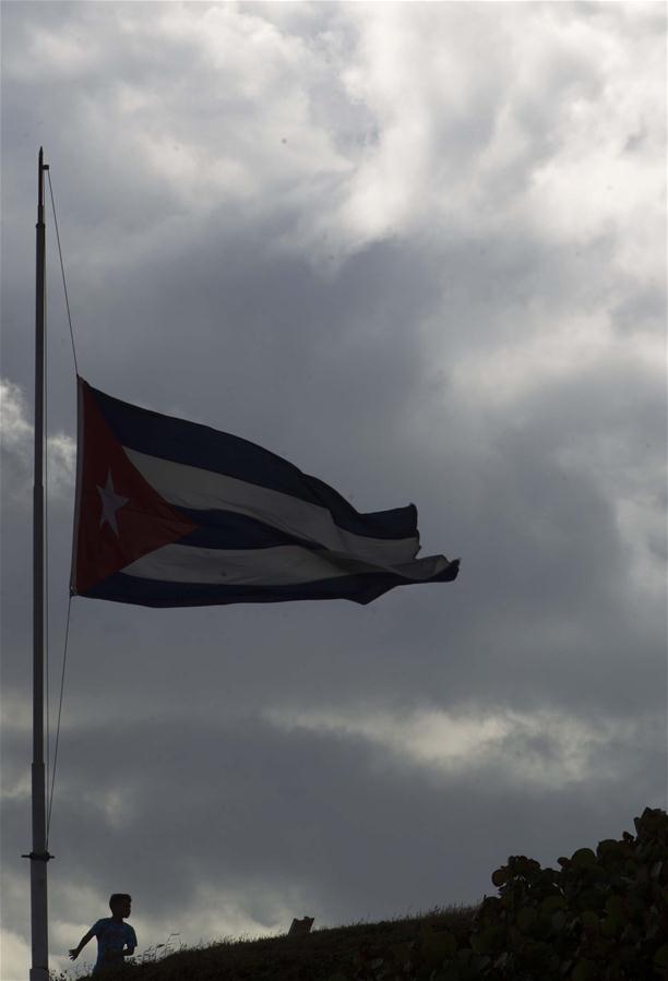 CUBA-HAVANA-FIDEL CASTRO-NATIONAL MOURNING-FLAG-HALF-MAST