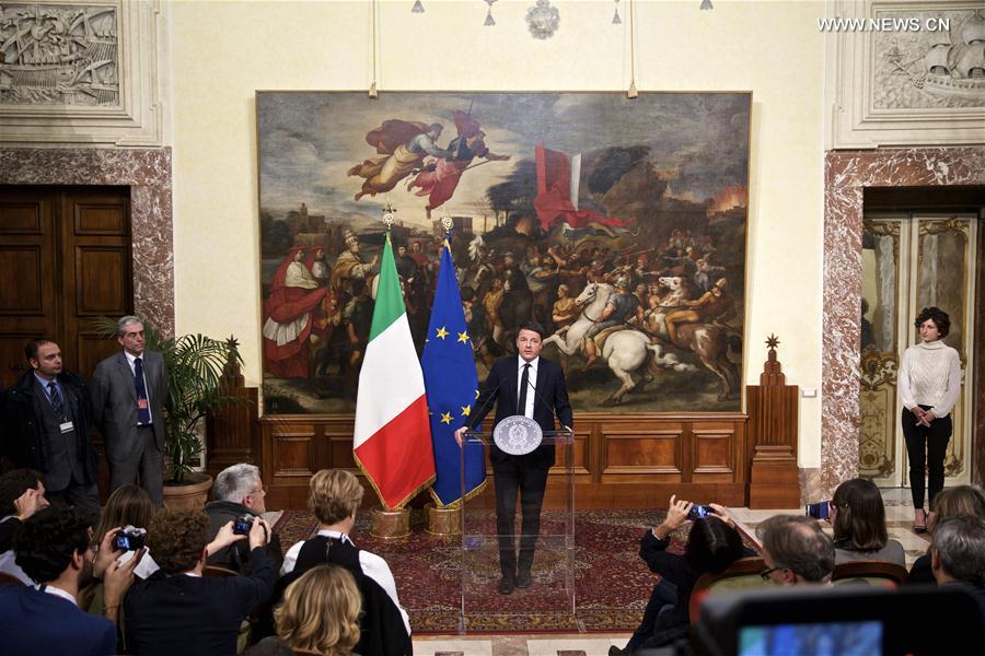 ITALY-PRIME MINISTER-RENZI-RESIGNATION