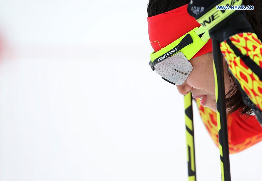 China's Zhang Yan competes during the women's 7.5km sprint of Biathlon at the 2017 Sapporo Asian Winter Games in Sapporo, Japan, Feb. 23, 2017.