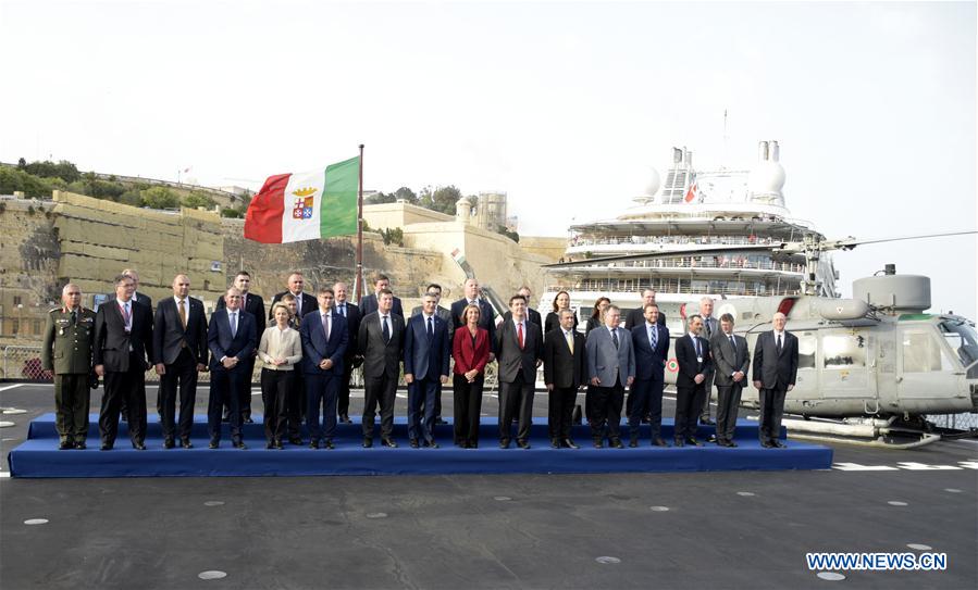 MALTA-EU-MOGHERINI-DEFENSE MINISTERS-ITALIAN SHIP-VISIT