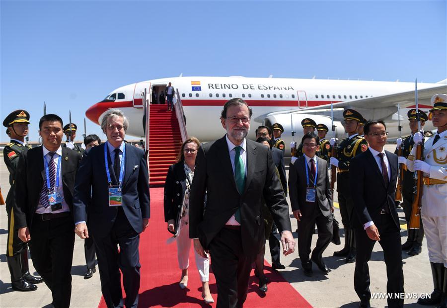 (BRF)CHINA-BELT AND ROAD FORUM-SPANISH PRIME MINISTER-ARRIVAL (CN)