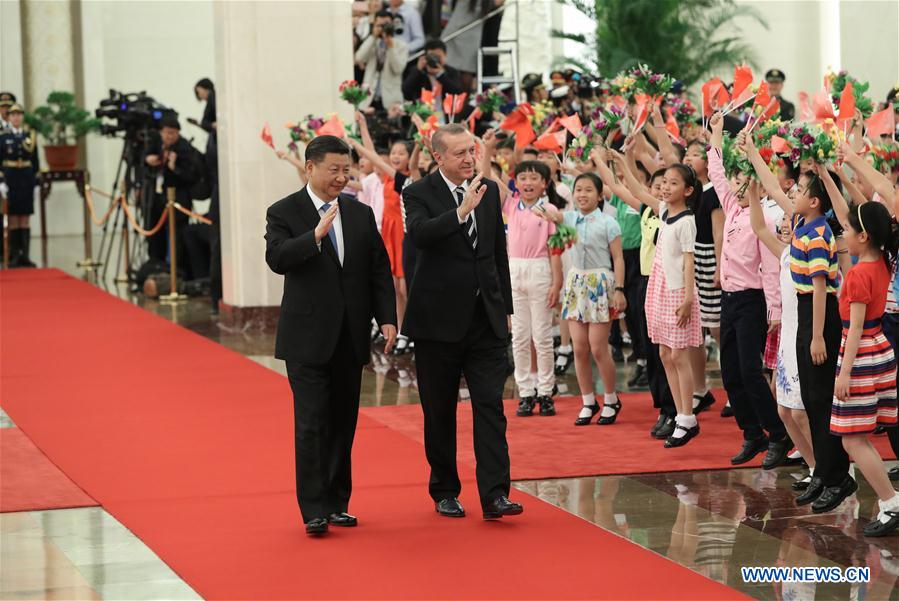 (BRF)CHINA-XI JINPING-TURKISH PRESIDENT-WELCOME CEREMONY (CN)