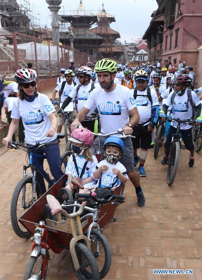 NEPAL-LALITPUR-WORLD REFUGEE DAY-CYCLE RALLY-RIDE FOR REFUGEES