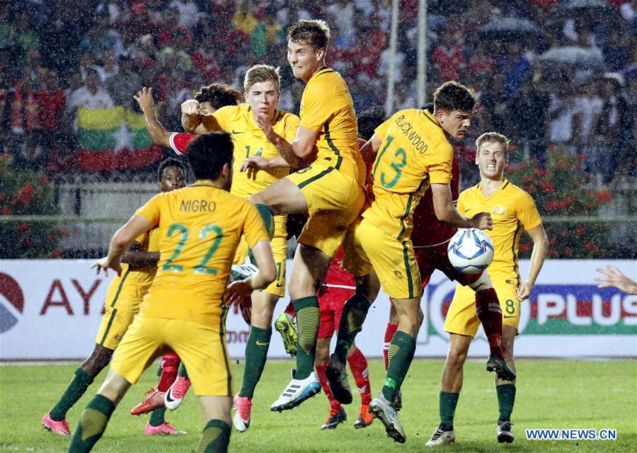 (SP)MYANMAR-YANGON-SOCCER-AFC U23 CHAMPIONSHIP-AUSTRALIA VS MYANMAR-QUALIFIERS