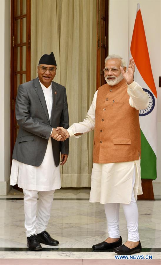 INDIA-NEW DELHI-NEPALESE PM VISIT-MEETING MODI