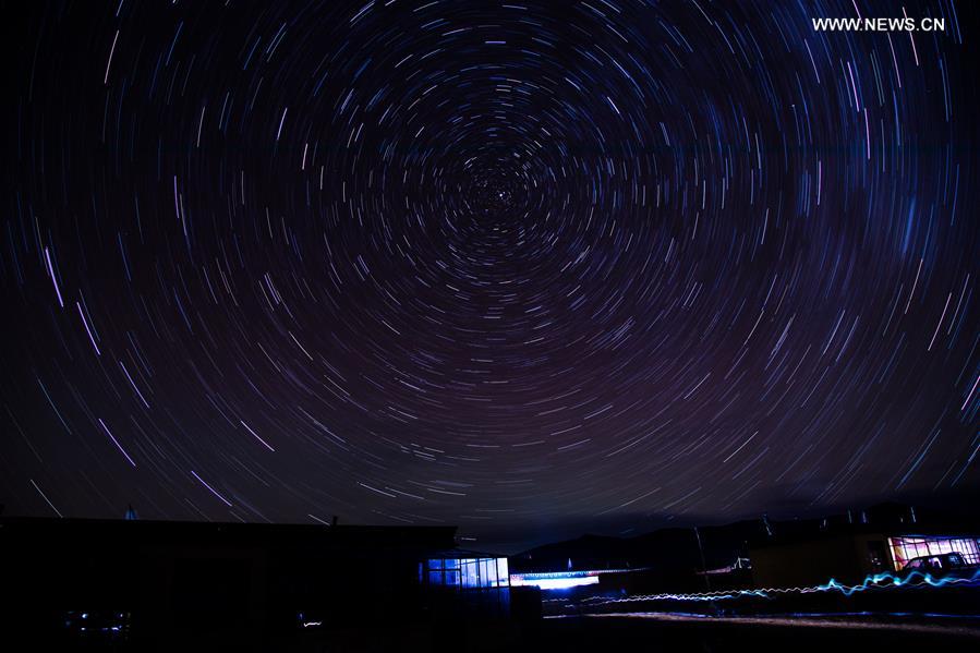 Starry sky seen in SW China's Tibet
