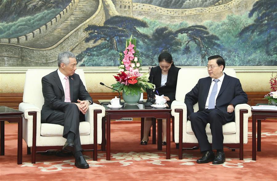 CHINA-BEIJING-ZHANG DEJIANG-LEE HSIEN LOONG-MEETING (CN)