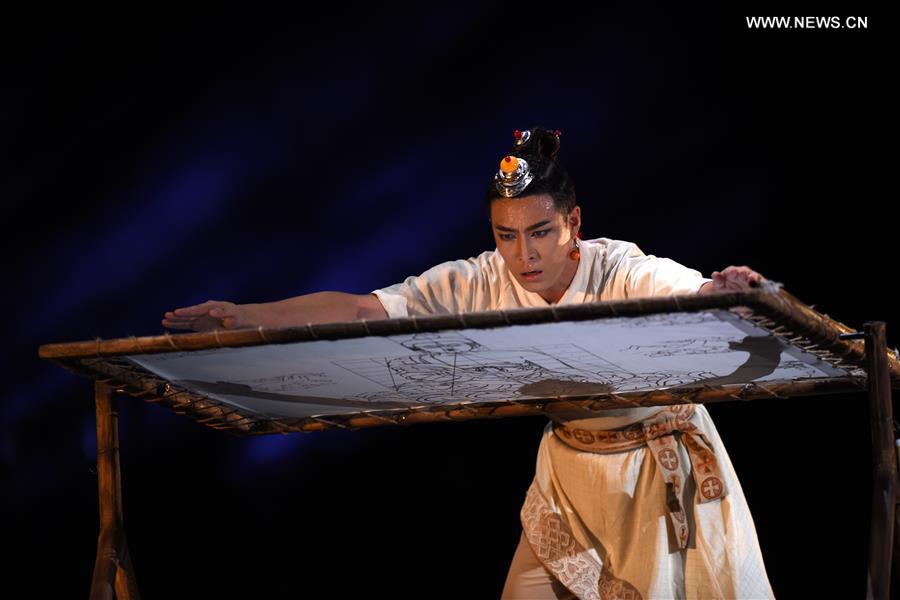 Dance drama "Tangka" performed at Xining in NW China's Qinghai