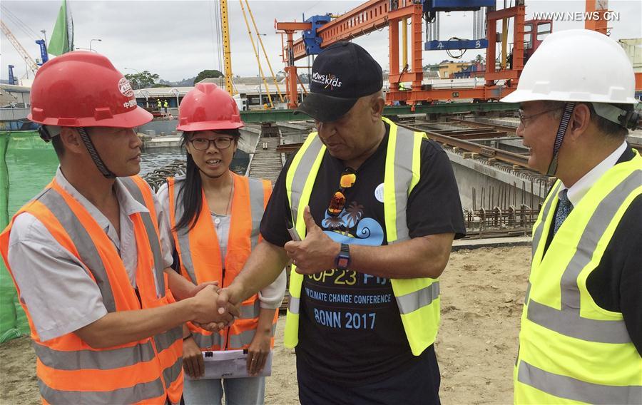 FIJI-SUVA-PM-CHINA-BRIDGE CONSTRUCTION-INSPECTION