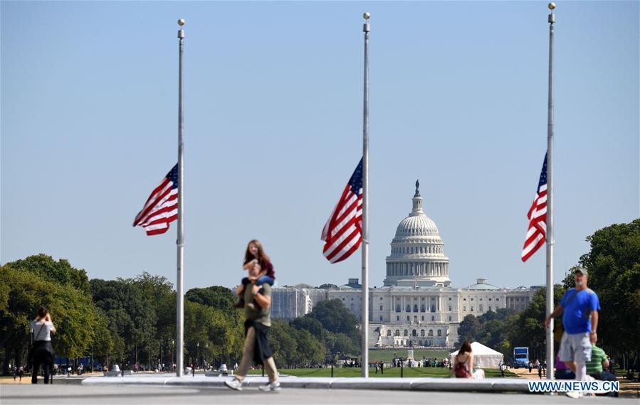 U.S.-WASHINGTON D.C.-LAS VEGAS-SHOOTING-FLAG-HALF-MAST