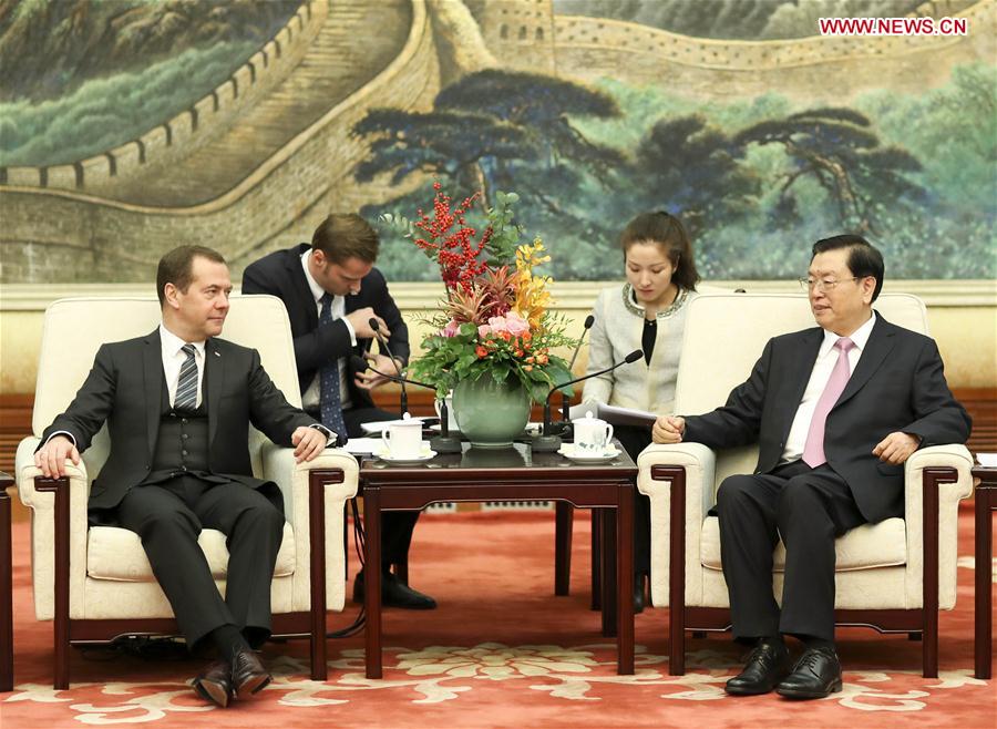 CHINA-BEIJING-ZHANG DEJIANG-RUSSIAN PM-MEETING (CN)