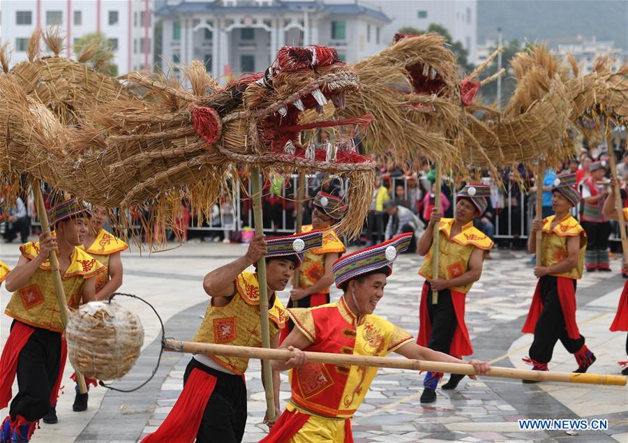CHINA-GUANGXI-LUOCHENG-GRASS DRAGON DANCE (CN)