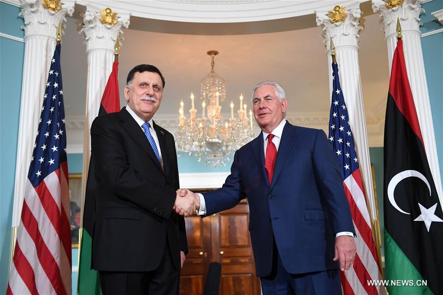 U.S.-WASHINGTON D.C.-SECRETARY OF STATE-TILLERSON-LIBYA-UN-BACKED PM-MEETING