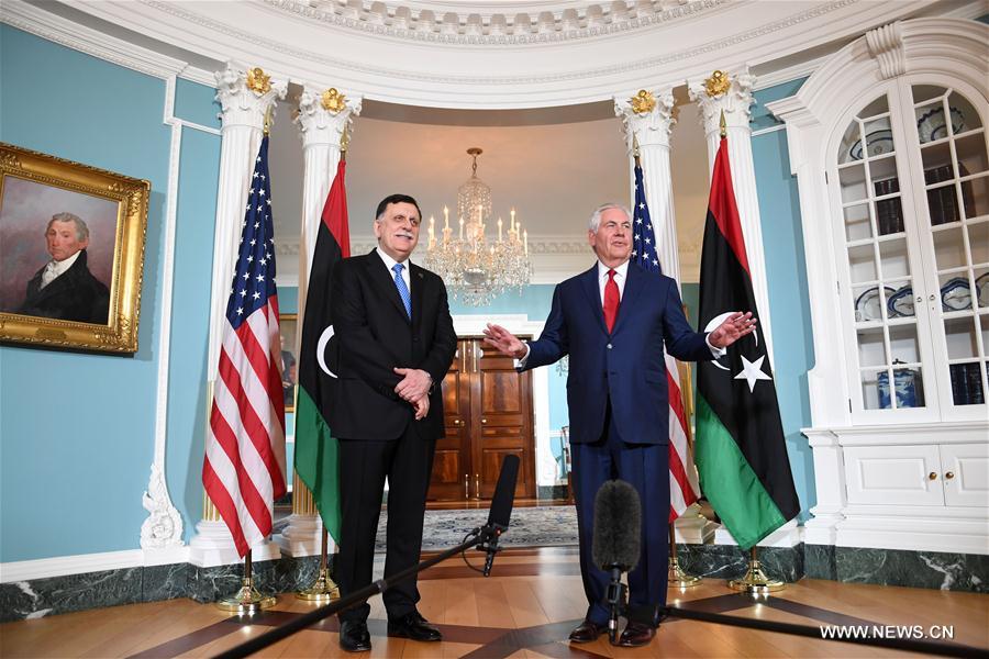 U.S.-WASHINGTON D.C.-SECRETARY OF STATE-TILLERSON-LIBYA-UN-BACKED PM-MEETING