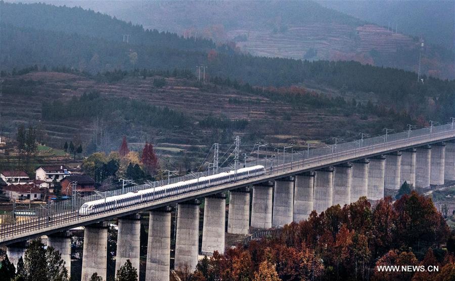 CHINA-XI'AN-CHENGDU RAILWAY-AERIAL VIEW (CN)