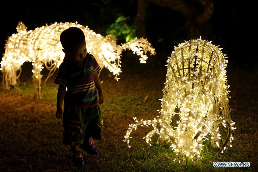 MYANMAR-YANGON-CHRISTMAS LIGHT DECORATIONS