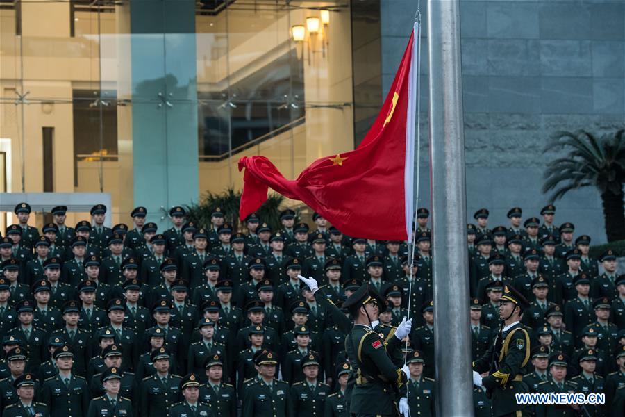 CHINA-MACAO-RETURN ANNIVERSARY-PLA-FLAG-RAISING CEREMONY (CN)