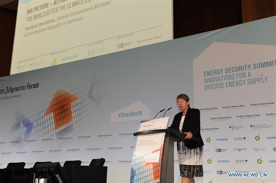Khalid K. AI Hajri, representative from Qatar Solar Technologies, speaks at the Energy Security Summit 2016 in Berlin, Germany, June 2, 2016.