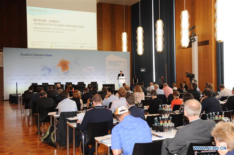 Khalid K. AI Hajri, representative from Qatar Solar Technologies, speaks at the Energy Security Summit 2016 in Berlin, Germany, June 2, 2016.