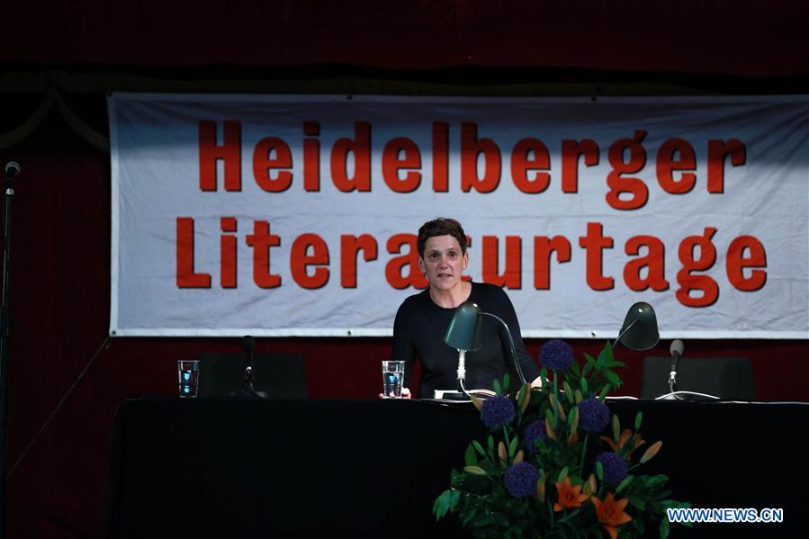 German writer Felicitas Hoppe attends a reading at the 22nd Heidelberger Literaturtage in Heidelberg, Germany on June 3, 2016