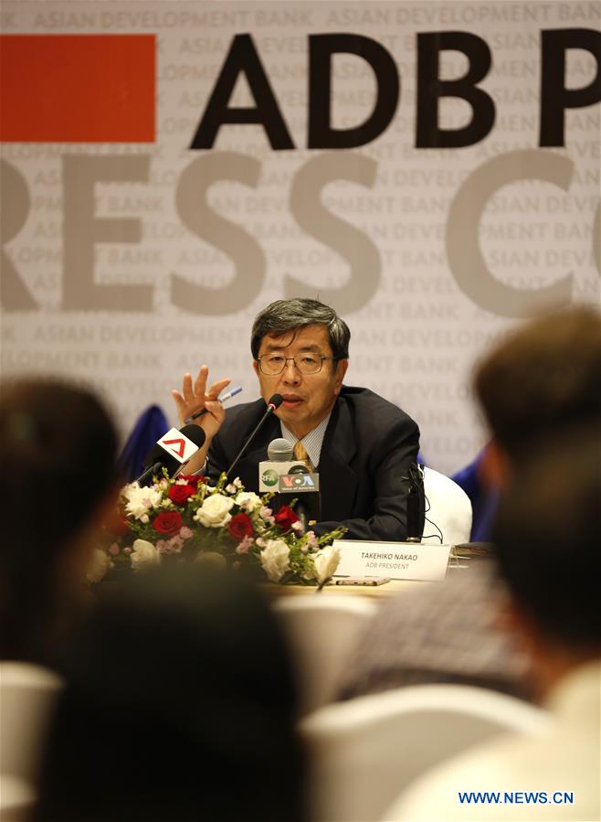The Asian Development Bank (ADB) President Takehiko Nakao speaks during a press conference in Yangon, Myanmar, on June 15, 2016. 