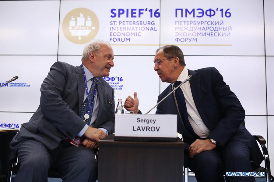 Russian Foreign Minister Sergey Lavrov attends Saint-Petersburg International Economic Forum-2016 in Saint-Petersburg, Russia, on June 16, 2016.