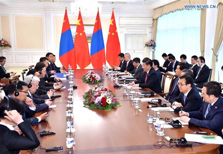 UZBEKISTAN-CHINA-XI JINPING-MONGOLIAN PRESIDENT-MEETING 