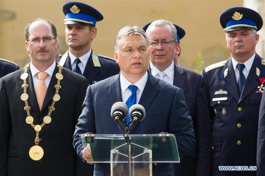 Hungarian Prime Minister Viktor Orban speaks during an oath-taking ceremony of newly graduating law enforcement officers and disaster management officers in Budapest, Hungary, June 26, 2016