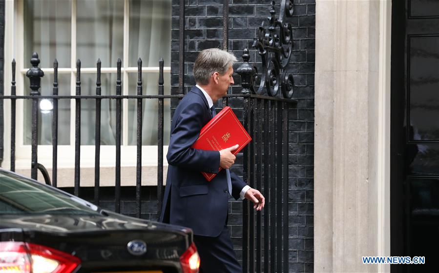 Philip Hammond, Secretary of State for Foreign and Commonwealth Affairs, arrives for a cabinet meeting at 10 Downing Street in London, Britain, June 27, 2016.