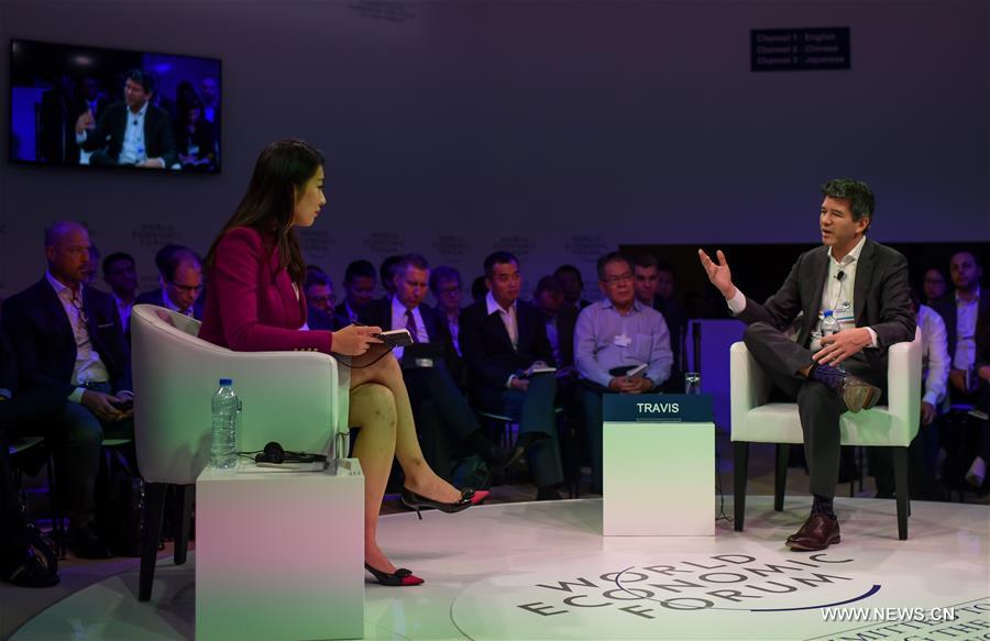 Travis Kalanick, current CEO of the transportation network company Uber, speaks during a session of the Annual Meeting of the New Champions 2016, or the Summer Davos Forum, in Tianjin, north China, June 27, 2016.