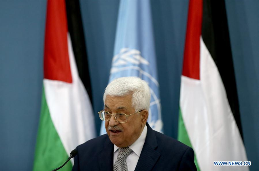 United Nations Secretary General Ban Ki-moon attends a joint press conference with Palestinian President Mahmoud Abbas(not in the picture) in the West Bank city of Ramallah, on June 28, 2016. 