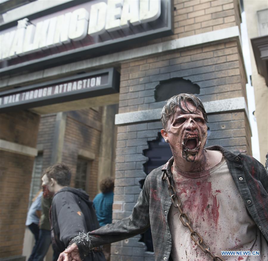 Photo taken on June 28, 2016 shows a view of Opening of New Permanent Daytime Attraction 'The Walking Dead' in Universal City, California, the United States