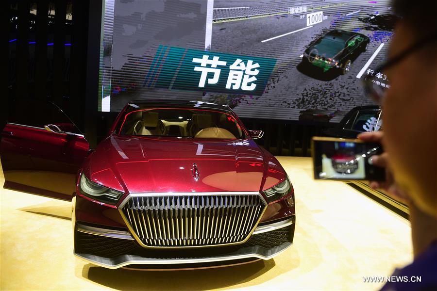 China's sedan brand Hongqi, or Red Flag, introduced two concept cars at the expo on Sunday.