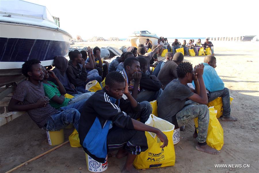 Some 137 migrants of African origins were rescued by two coast guard boats at sea when their boat started sinking off the Libyan coast