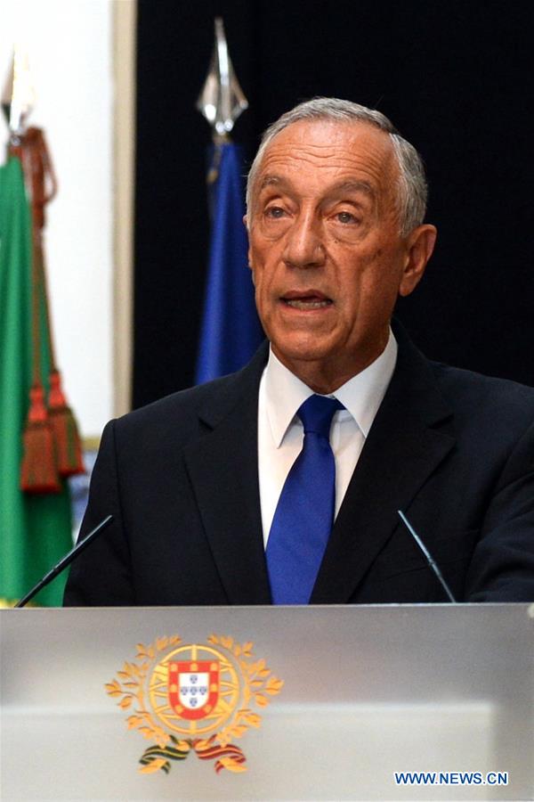 Portuguese President Marcelo Rebelo de Sousa delivers a speech at the Palace of Belem in Lisbon, Portugal, July 27, 2016. 