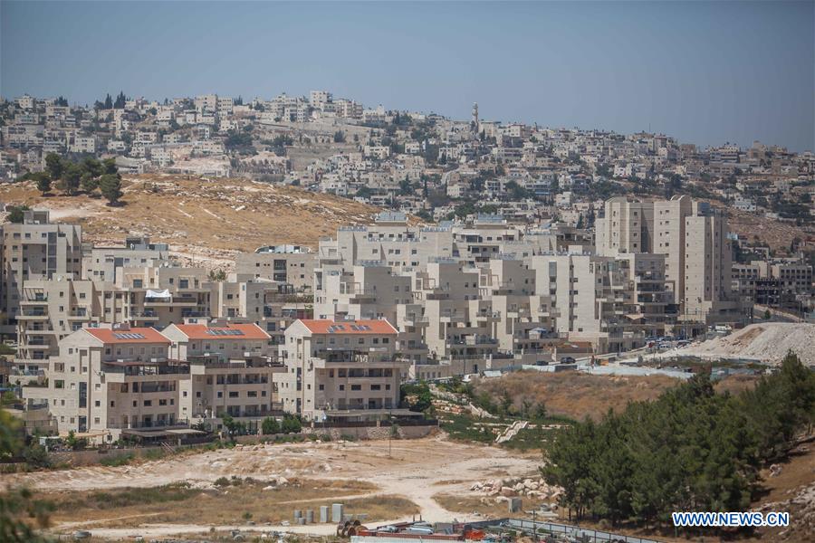 Photo taken on July 28, 2016 shows part of the Israeli settlement of Har Homa near the West Bank city of Bethlehem.