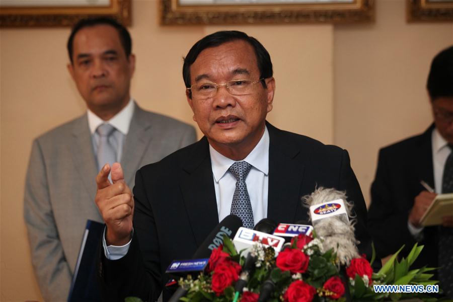 Cambodian Foreign Minister Prak Sokhonn speaks during a press conference in Phnom Penh, Cambodia, July 29, 2016.