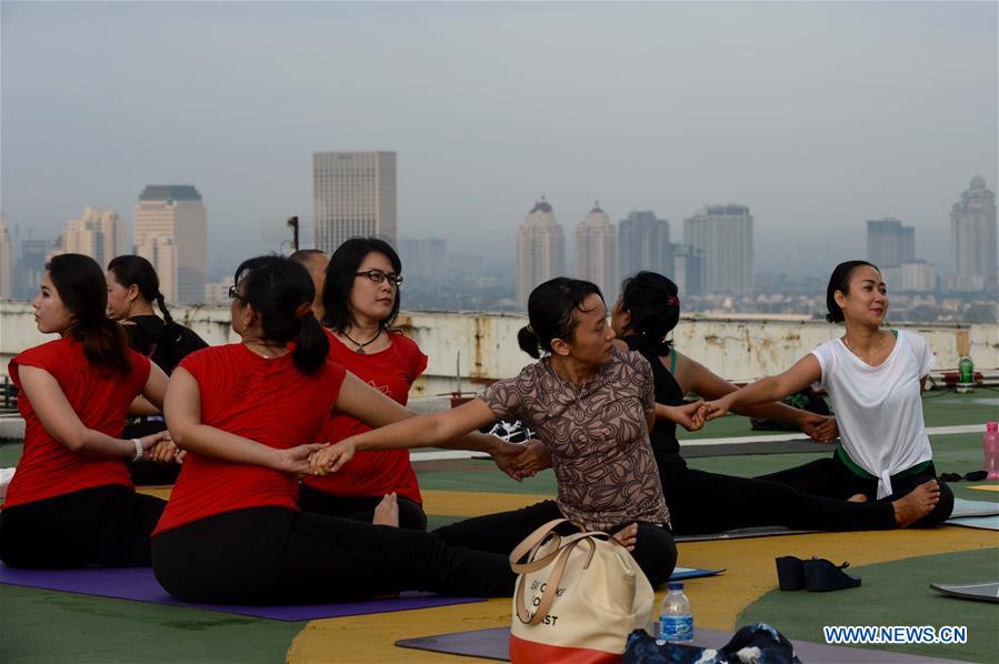 INDONESIA-JAKARTA-YOGA ON THE ROOFTOP