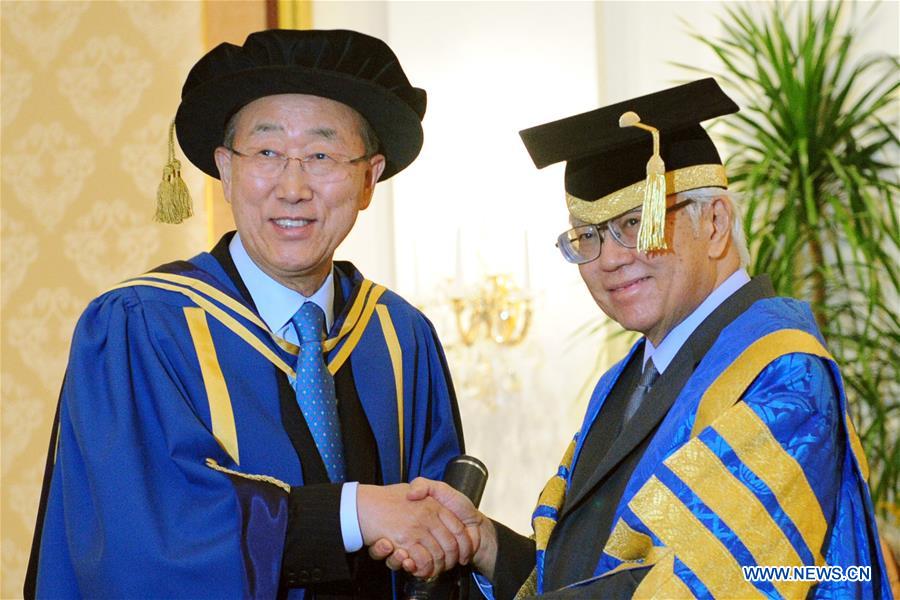 SINGAPORE-BAN KI-MOON-NUS-HONORARY DEGREE OF DOCTOR OF LETTERS-CONFERMENT CEREMONY