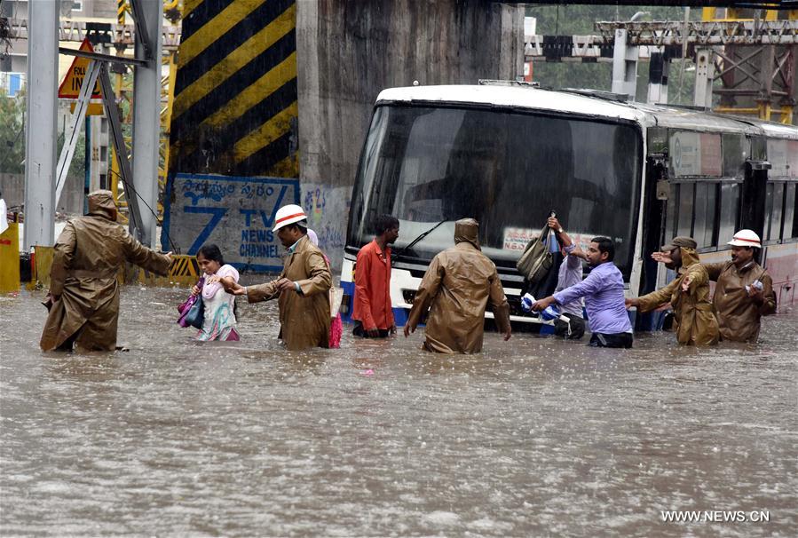 At least seven people were killed Wednesday in Hyderabad due to heavy rains, officials said.